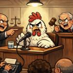 Chick is mighty upset about being grilled on the witness stand