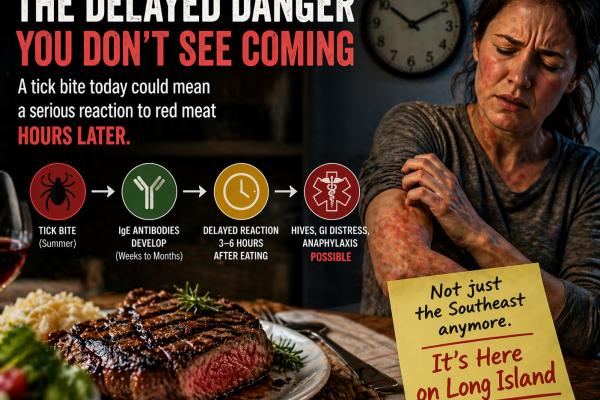 A Tick-Borne Allergy Moves North: Alpha-Gal on Long Island