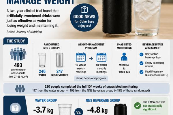 Diet soda vs water for weight loss—one's no better than the other